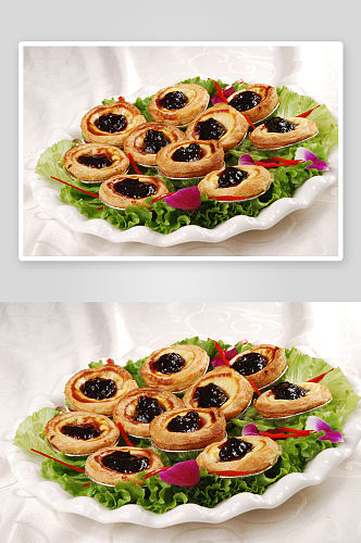 蓝莓蛋挞美食高清摄影图