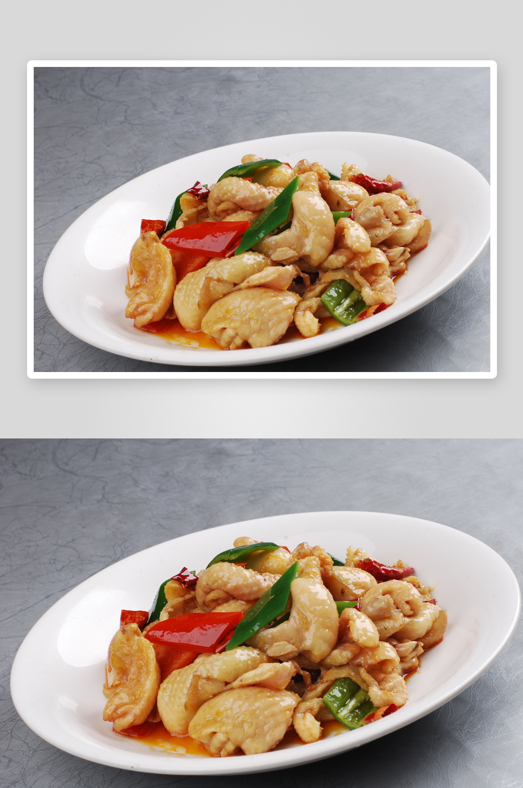 辣子爆鸡皮美食高清摄影图素材