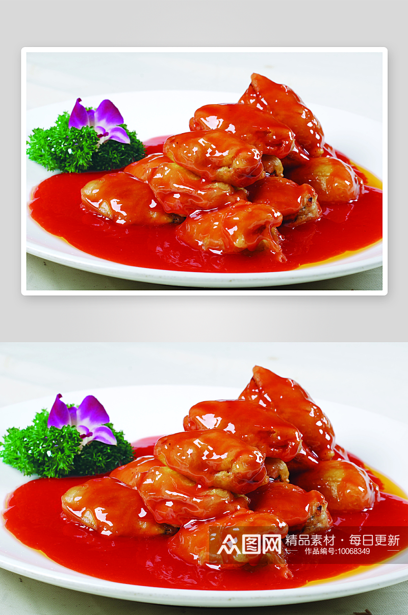 茄汁脆皮西红柿美食高清摄影图素材