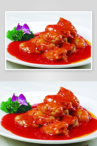 茄汁脆皮西红柿美食高清摄影图
