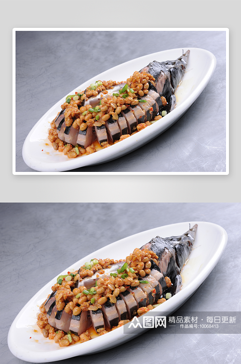 腊八豆蒸中华鲟美食高清摄影图素材