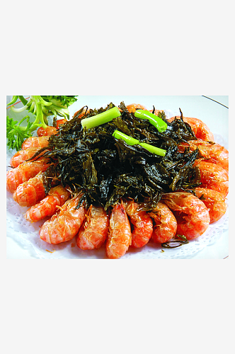 茶香斑节虾美食高清摄影图