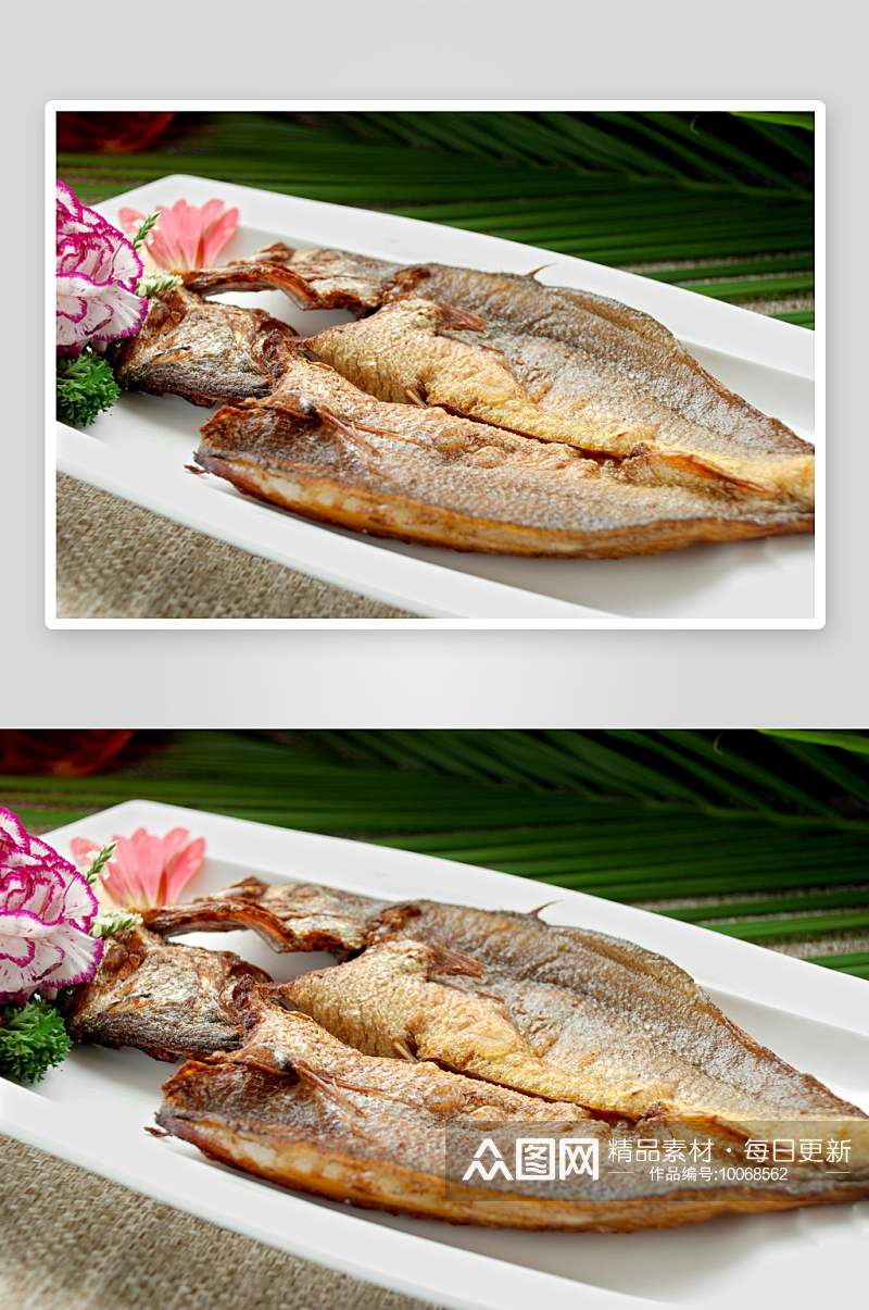香煎水咸鱼美食高清摄影图素材