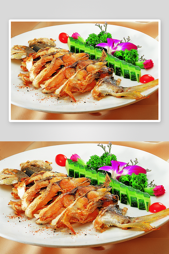 香煎金鲳鱼美食高清摄影图