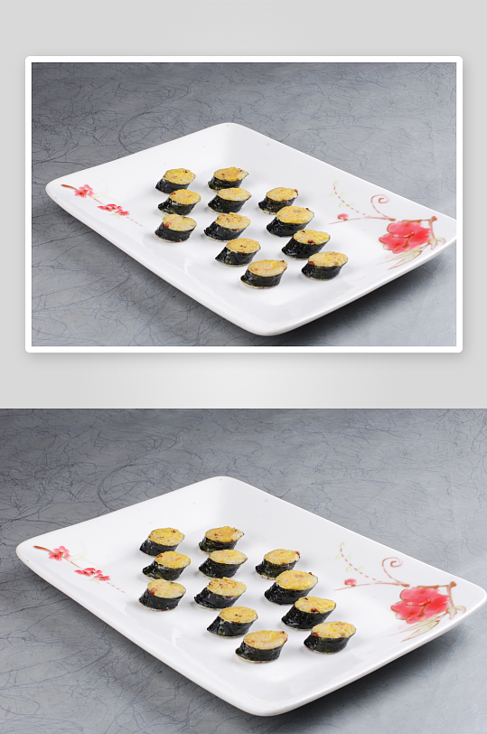 香煎海苔糯米卷打美食高清摄影图