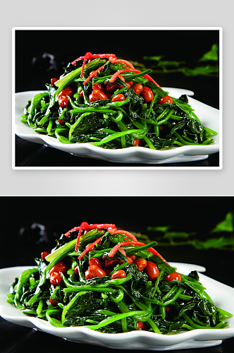 果仁菠菜美食高清摄影图