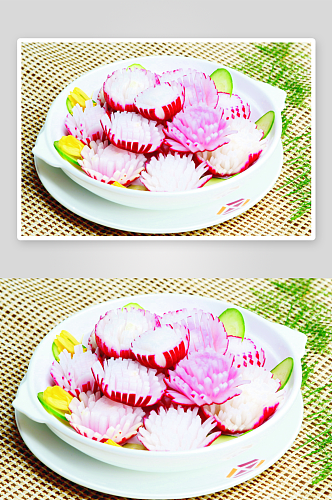 菊花小萝卜美食高清摄影图