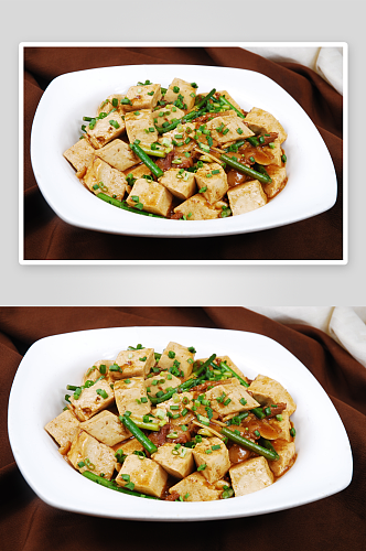农家肉炖老豆腐元份美食高清摄影图