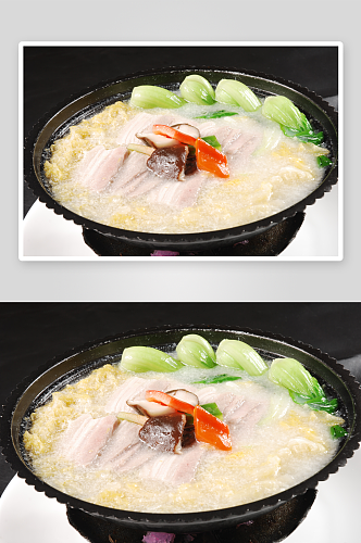 酸菜炖白肉美食高清摄影图