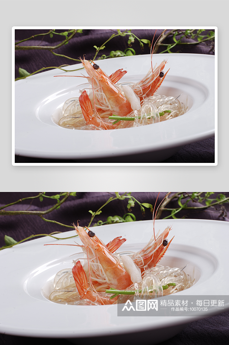 鲜虾蟹肉干捞海虎翅美食高清摄影图素材