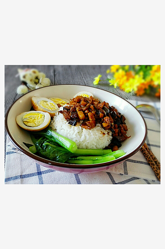 卤肉饭美食高清摄影图