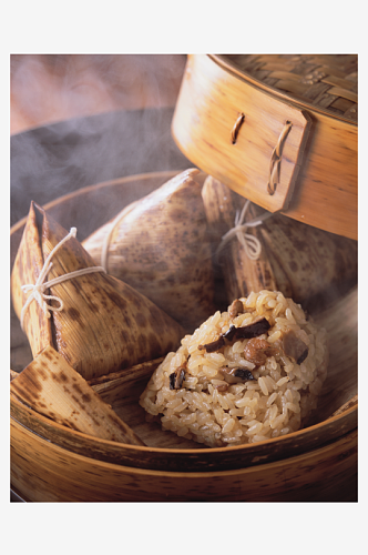 糯米粽子美食高清摄影图