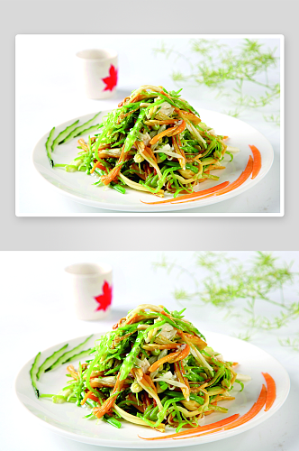 金菇荷兰豆美食高清摄影图