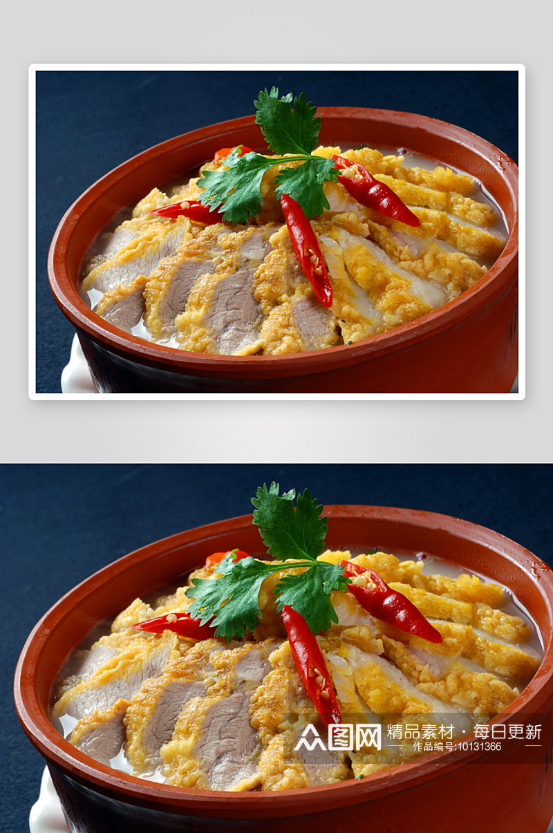 汤带丝酥肉汤老火炖汤摄影图素材