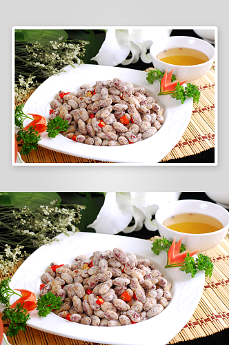 素香酥红腰豆美食高清摄影图