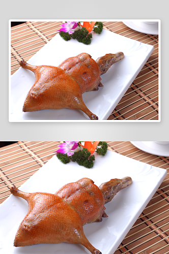 蒸菜宝葫芦鸭美食高清摄影图