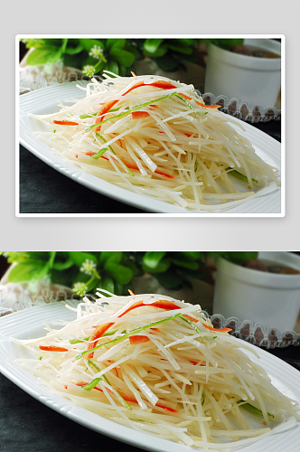 素菜青椒土豆丝美食高清摄影图