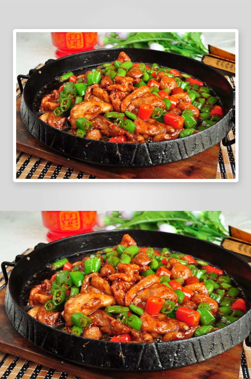 铁板鸭铁板煎鸭片美食高清摄影图素材
