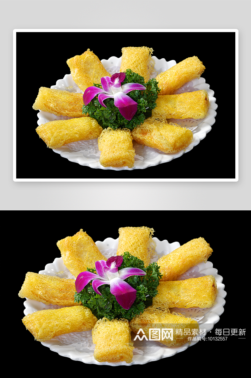 鳕鱼卷美食高清摄影图素材