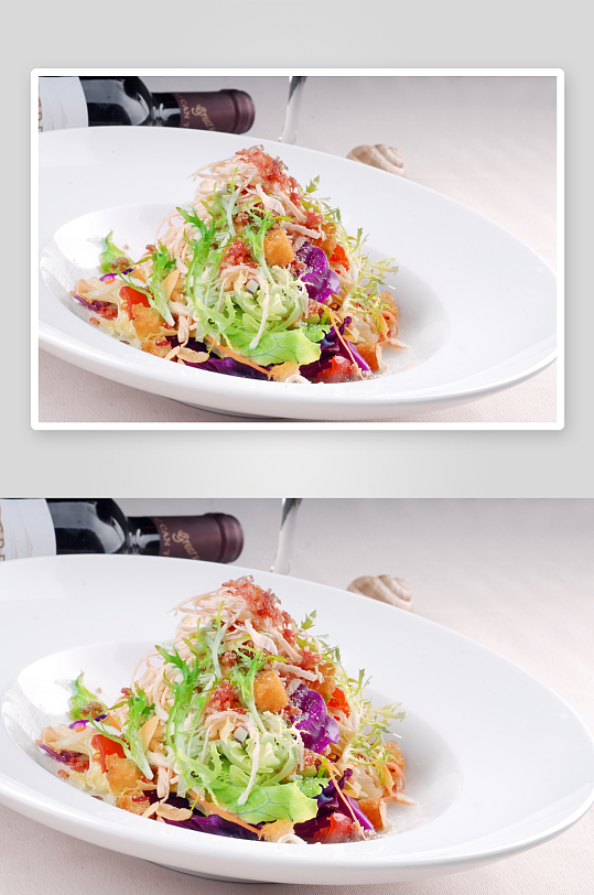 沙拉蔬菜鸡肉沙拉美食高清摄影图