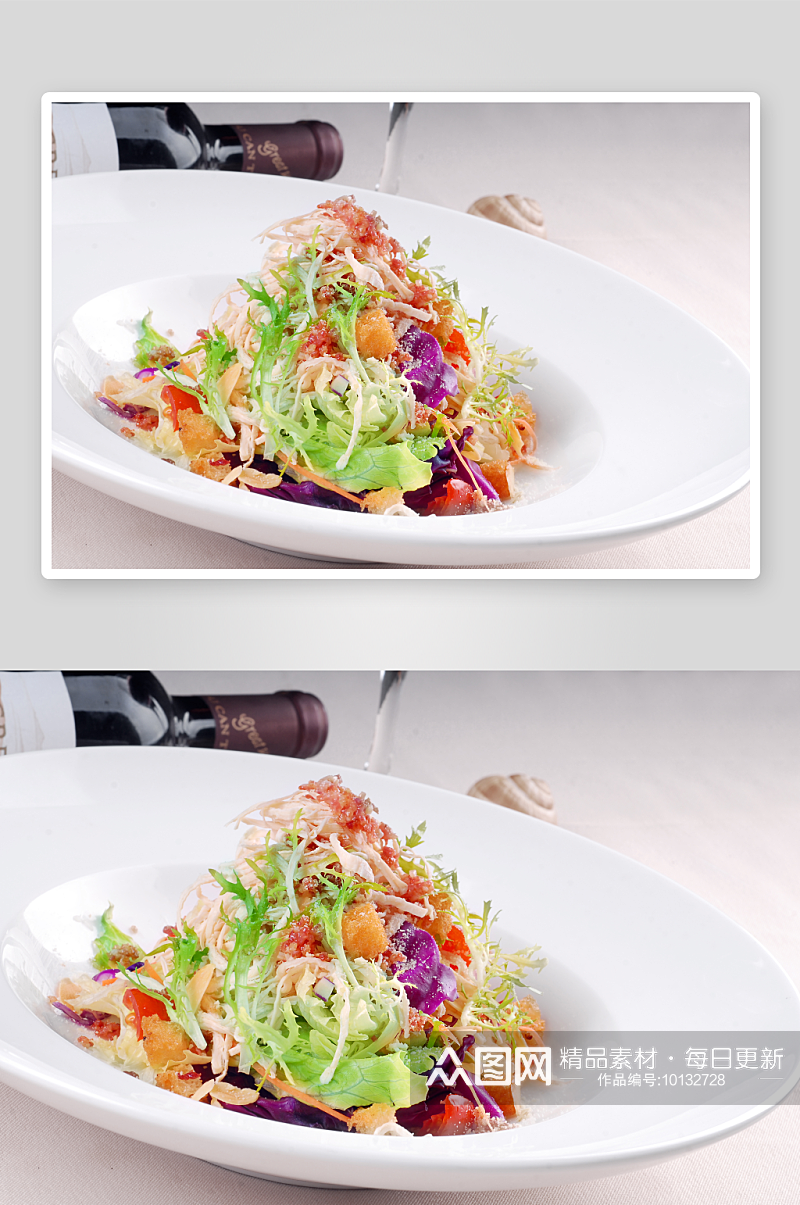 沙拉蔬菜鸡肉沙拉美食高清摄影图素材