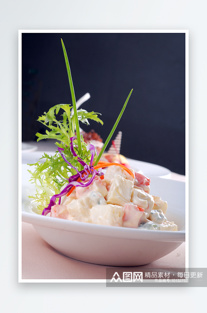 沙拉俄罗斯土豆沙拉美食高清摄影图素材