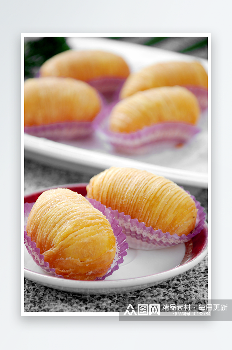 甘香雪蛤酥美食高清摄影图素材
