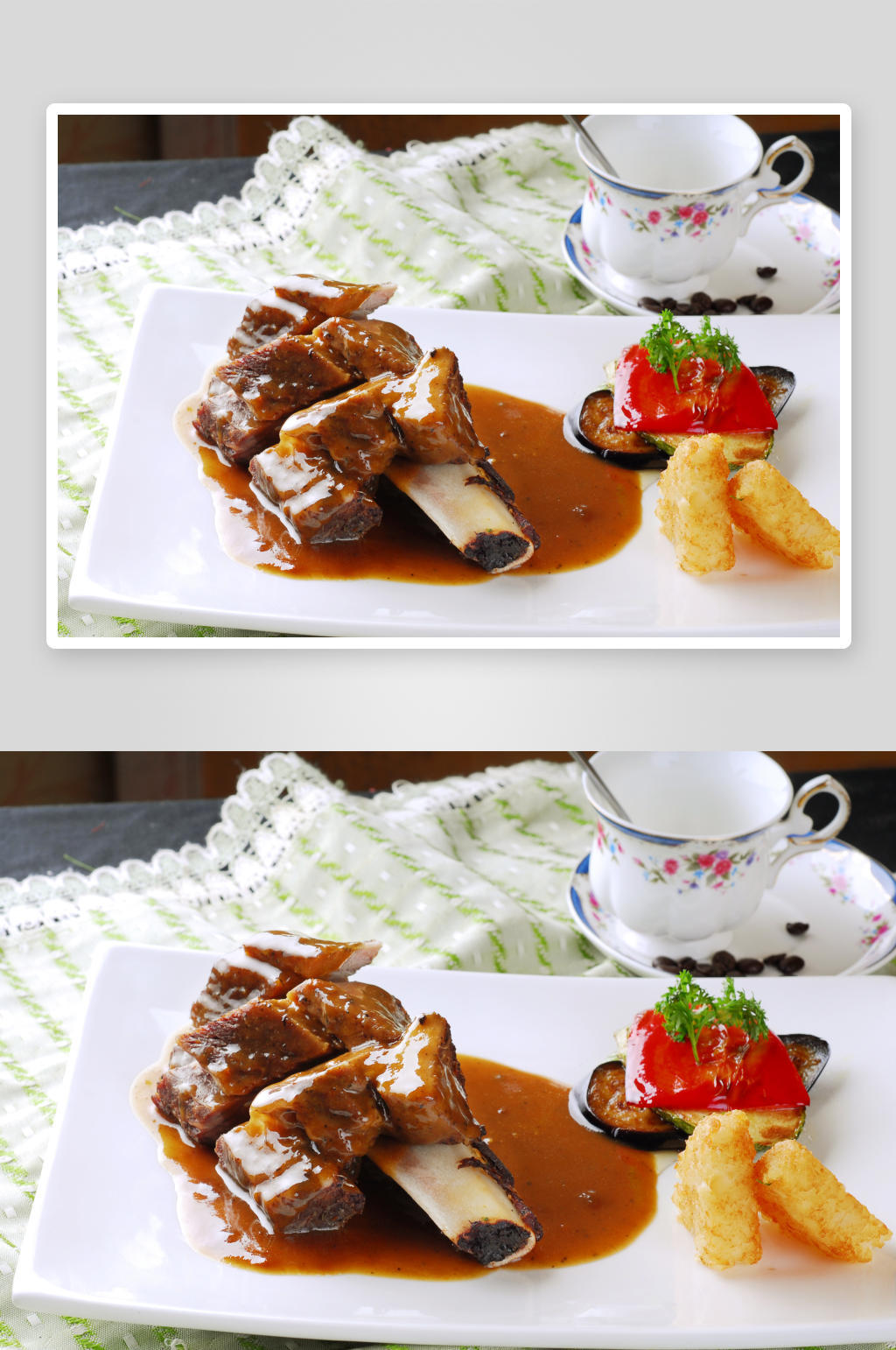 肉扒台塑小牛扒美食高清摄影图素材