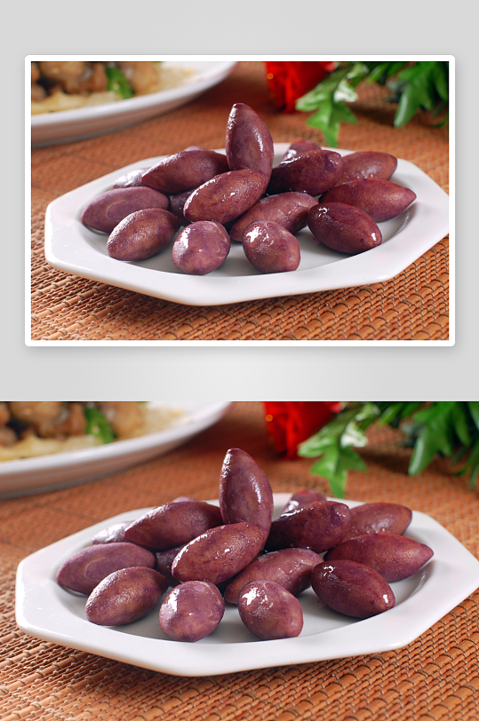 小吃养生紫薯美食高清摄影图