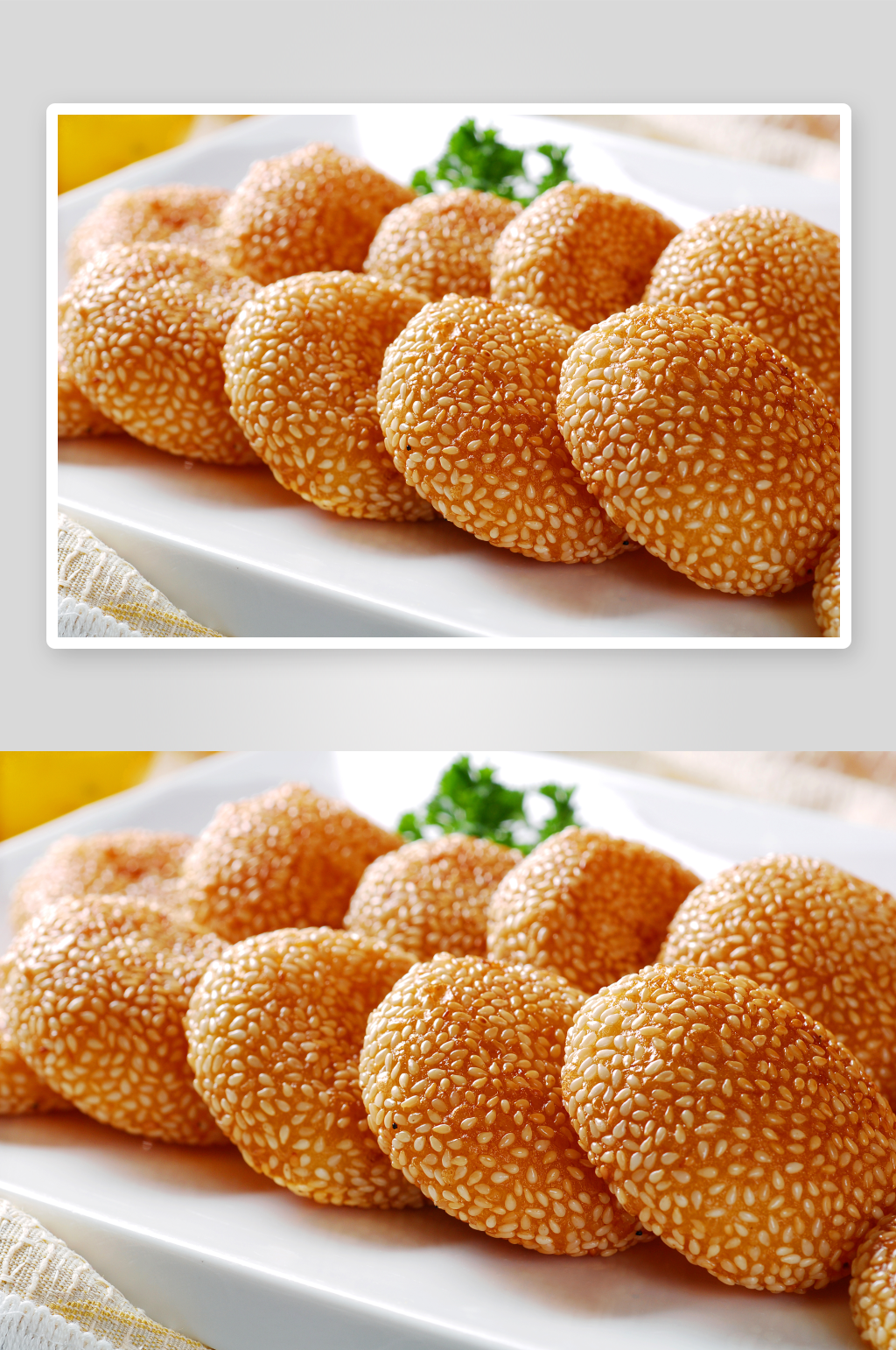 点心香煎芝麻饼美食高清摄影图素材