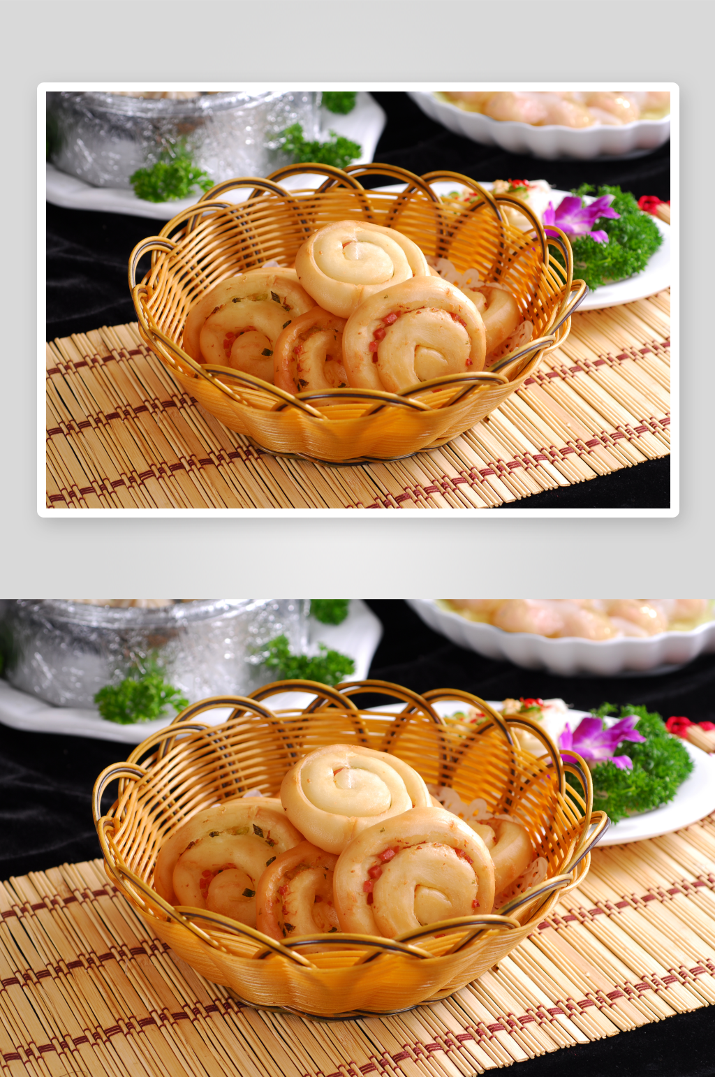 点心蒜香葱油饼美食高清摄影图素材