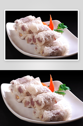 小吃香芋米皮卷美食高清摄影图