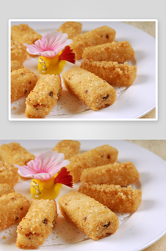 小吃香酥糯米条美食高清摄影图