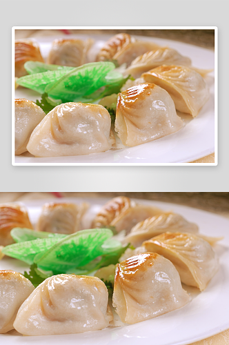 小吃香煎韭菜饺美食高清摄影图