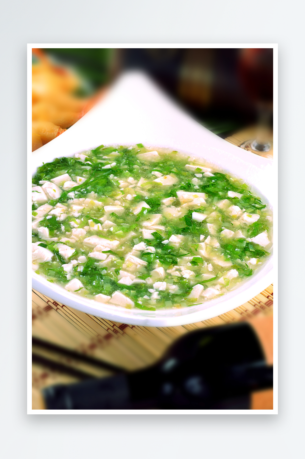田园菜豆花美食高清摄影图素材