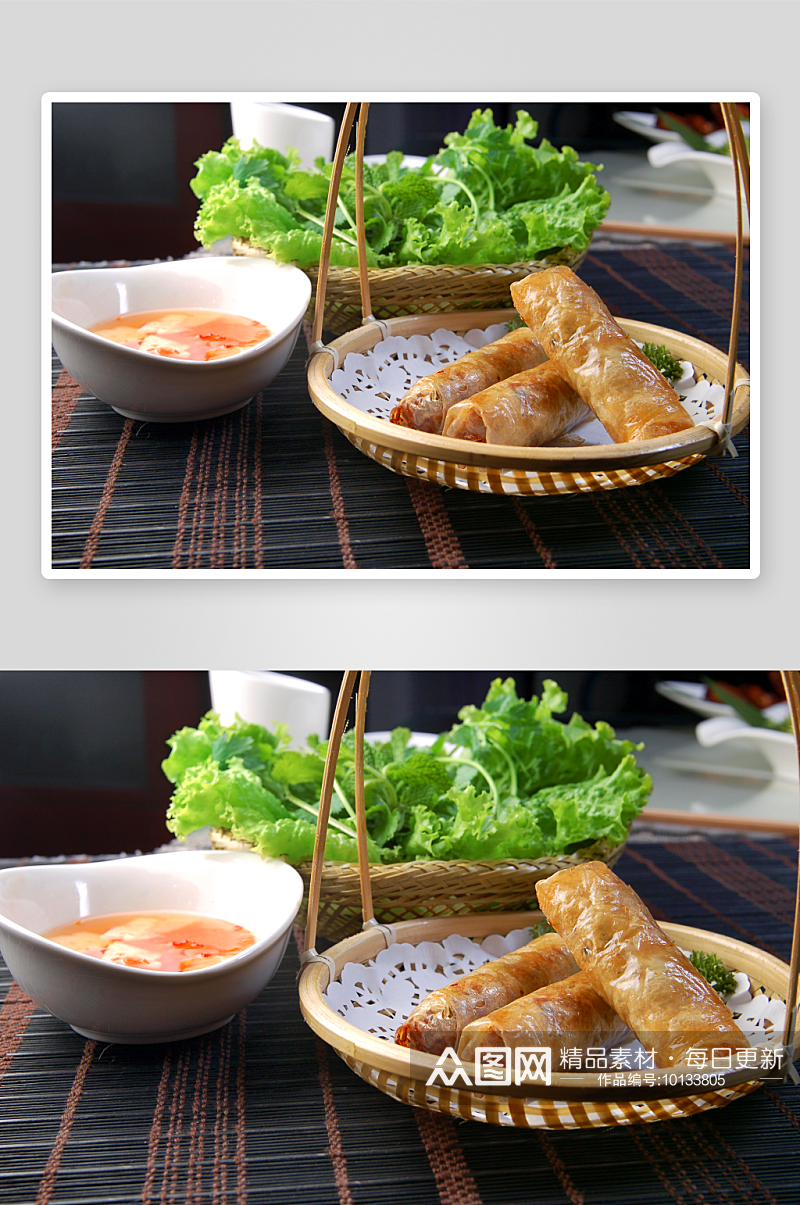 特色小吃越南春卷美食高清摄影图素材