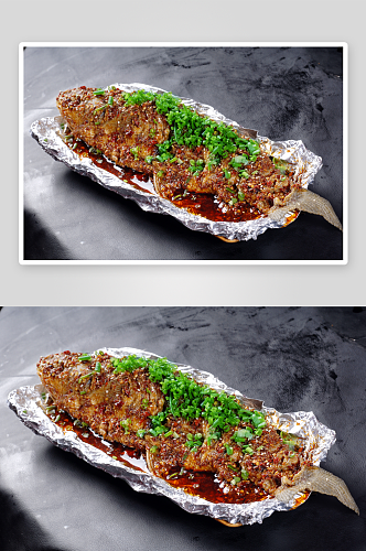 特色干锅烤鱼美食高清摄影图