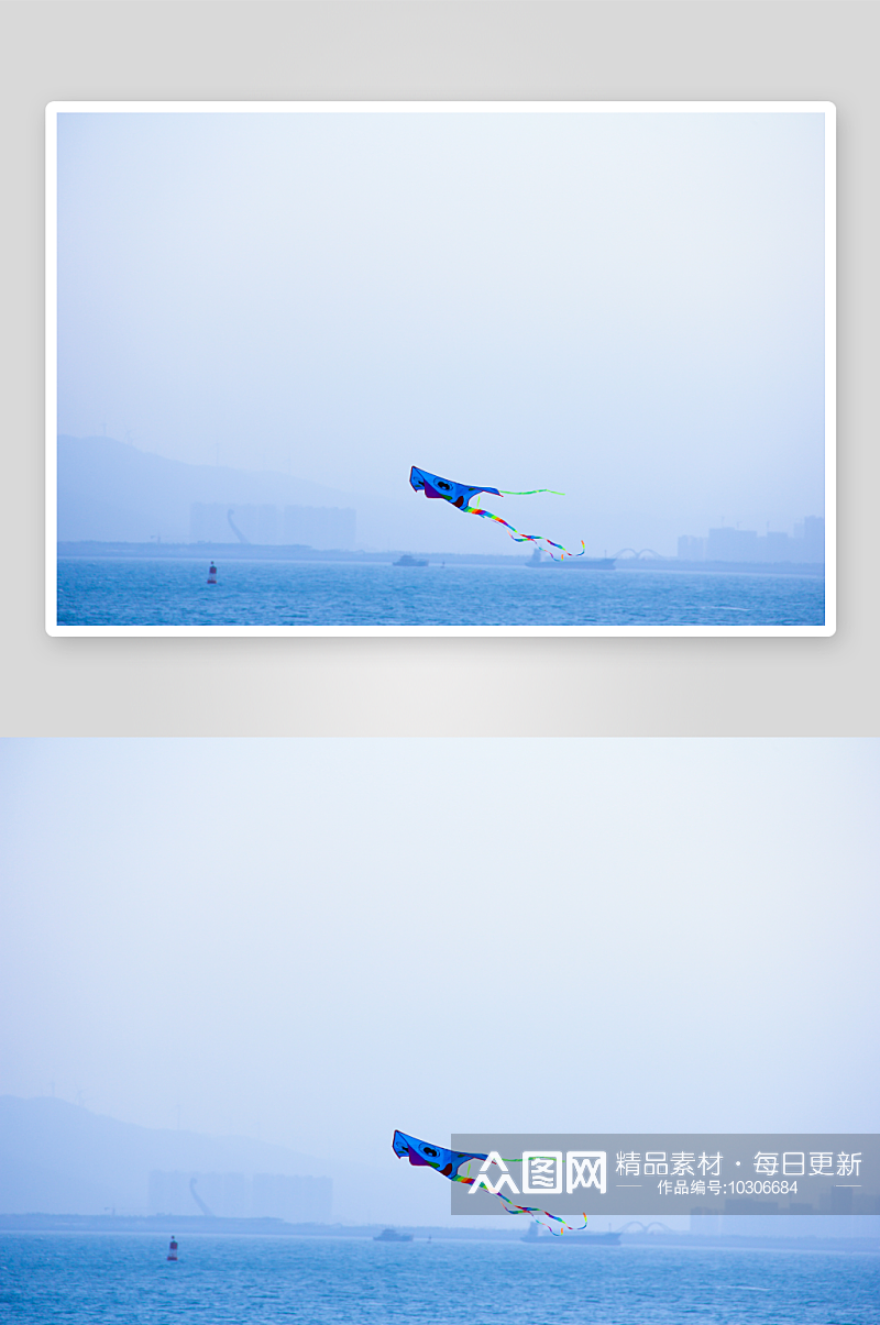 厦门海上放飞的风筝素材