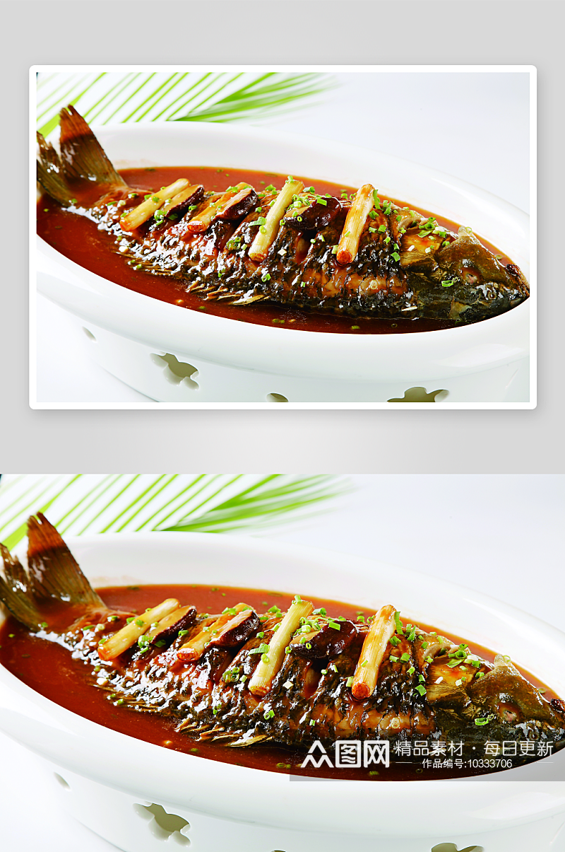 生煎黄河鲤鱼美食高清摄影图素材
