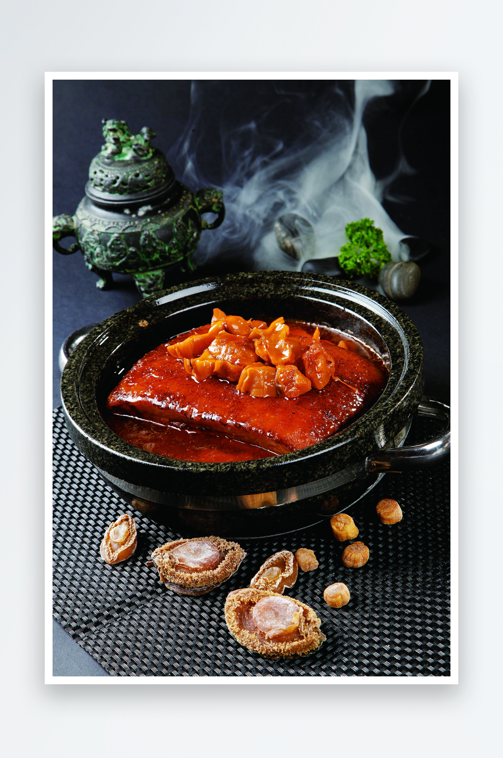 虎皮肉焖鲍鱼美食高清摄影图素材