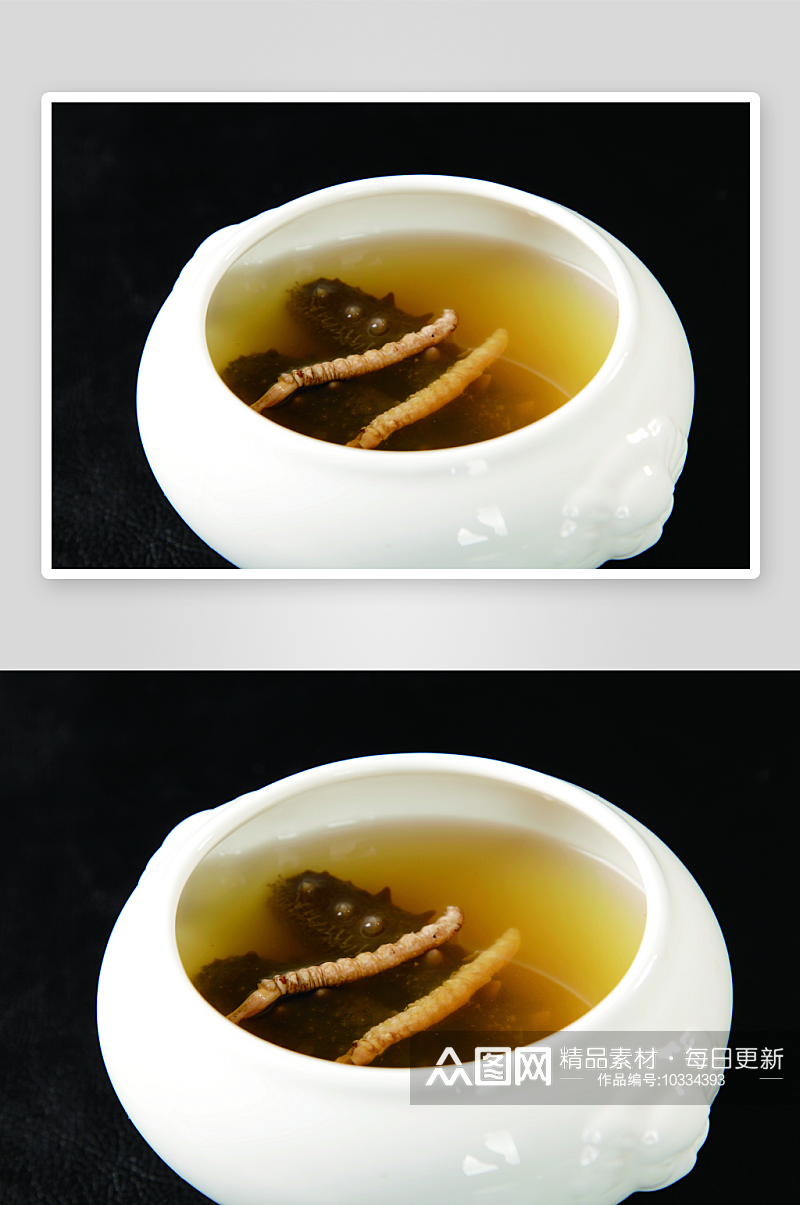 虫草皇炖双参美食高清摄影图素材