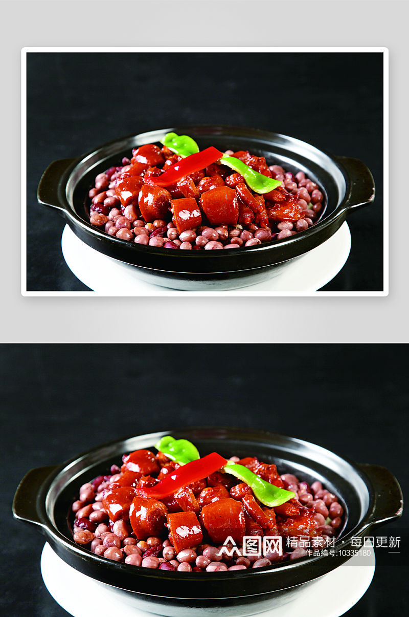 黑椒双豆煮猪尾架美食高清摄影图素材