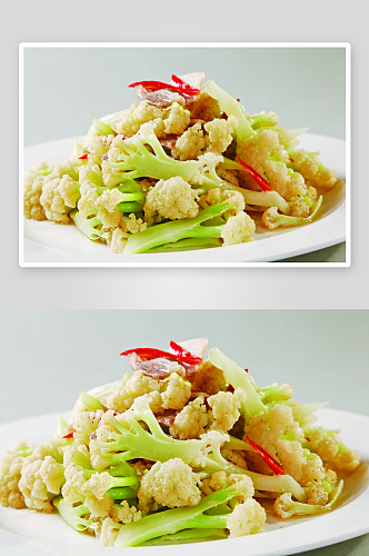 杭州有机花菜美食高清摄影图