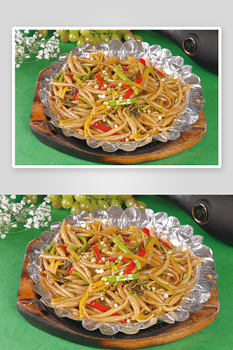 铁板酸菜莜面鱼美食高清摄影图