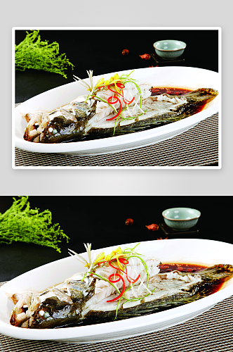 清蒸桂鱼美食高清摄影图