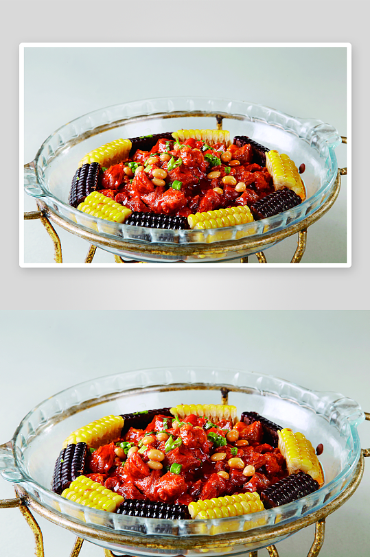 茄汁玉米牛腩美食高清摄影图