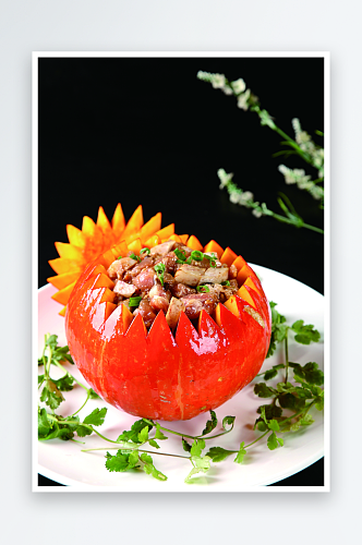 香芋排骨南瓜盅美食高清摄影图