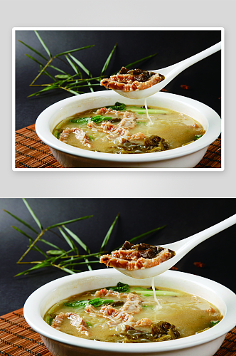 酸菜烩酥肉美食高清摄影图