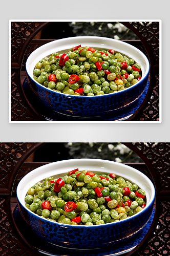 椒香青豌豆美食高清摄影图美食高清摄影图