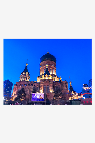 哈尔滨圣索菲亚大教堂夜景